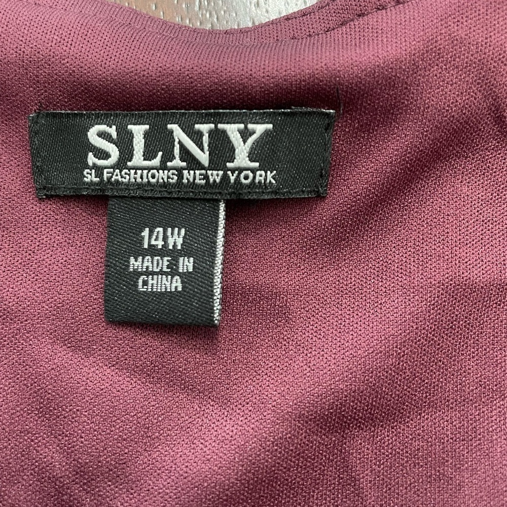 Slny Fashion NY women’s mid length Beaded details Chiffon Dress with Jacket 14 W - Picture 7 of 7